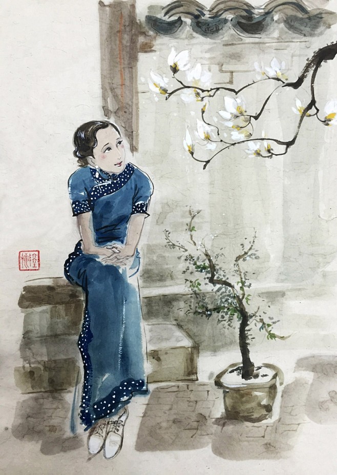 【旗袍情画——画家,插画师,设计师 陆梅.