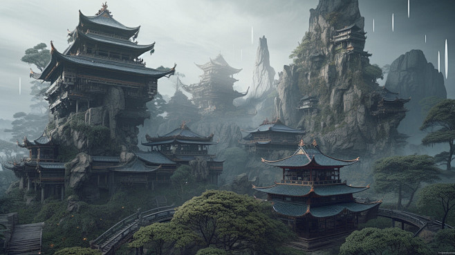 {AI系列}东方插画（场景，角色）（卡通...
