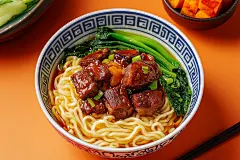 简单卤肉面餐饮摄影图