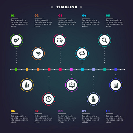 简约商务时间轴-矢量-视觉中国下吧