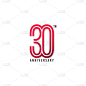 30th anniversary vector template. Design for celeb