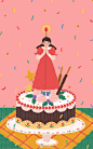 关于生日（很久前就画啦，但是我忘记了(´･_･`) ​​​​