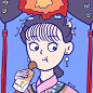 《还珠格格》赵薇经典版
九大女主吃货图鉴，创意插画，女生闺蜜头像
十三白插画超话#十三白头像#
（我看看假期有多少人还会刷微博…） ​​​​