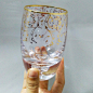 外贸玻璃器皿工厂定制烤金花纸威士忌杯底气泡杯透明玻璃批发