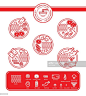 stock illustration : Ramen noodle icon set