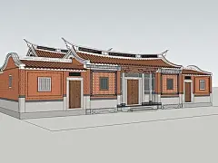 闽南古厝 红砖墙 古大厝