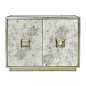 Winslow Cabinet - Champagne Silver Leaf - Worlds Away | Clayton Gray Home | furniture to use as bar storage or side table in the living room or bedroom