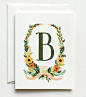 Floral Monogram Cards