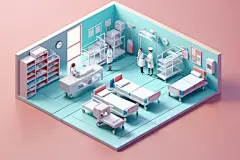 医疗器械急救中心医院模型图片