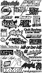 an image of some type of typograms in black and white, with different font
