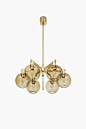 Hans-Agne Jakobsson ceiling lamp in brass and glass at Studio Schalling: 