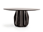 Round wooden table ASTERIAS by MOLTENI & C. design Patricia Urquiola