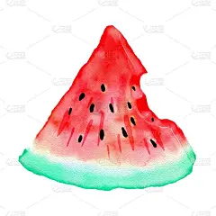 水彩西瓜片