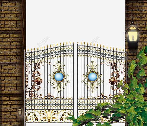 地产海报元素欧式铁门 平面电商 创意素材