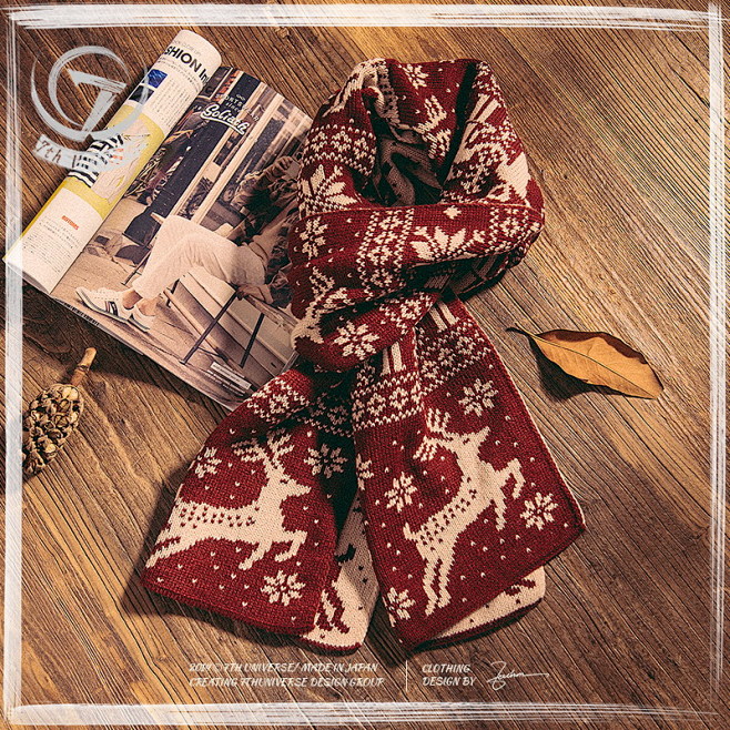 小鹿款围巾#圣诞#
