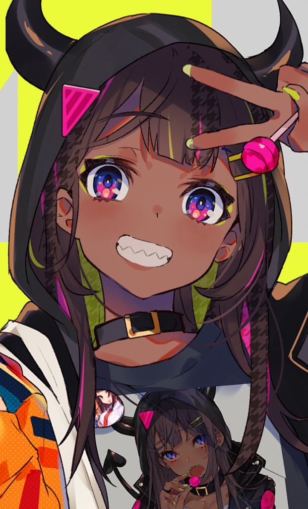 动漫二次元插画褐色黑皮肤少女角色图集 –...