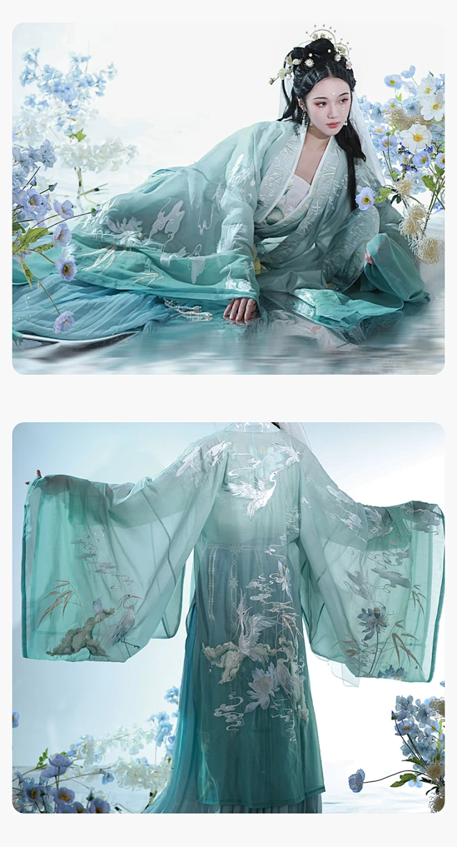 清欢纪汉服原创香雪迟对襟齐胸齐腰襦裙一片褶裙重工刺绣汉服套装-淘宝网-花瓣网