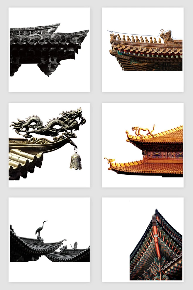 复古建筑房檐矢量素材-花瓣网