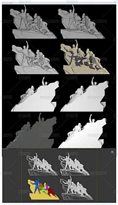 党建红军革命战士抗日战争雕塑3D打印模型