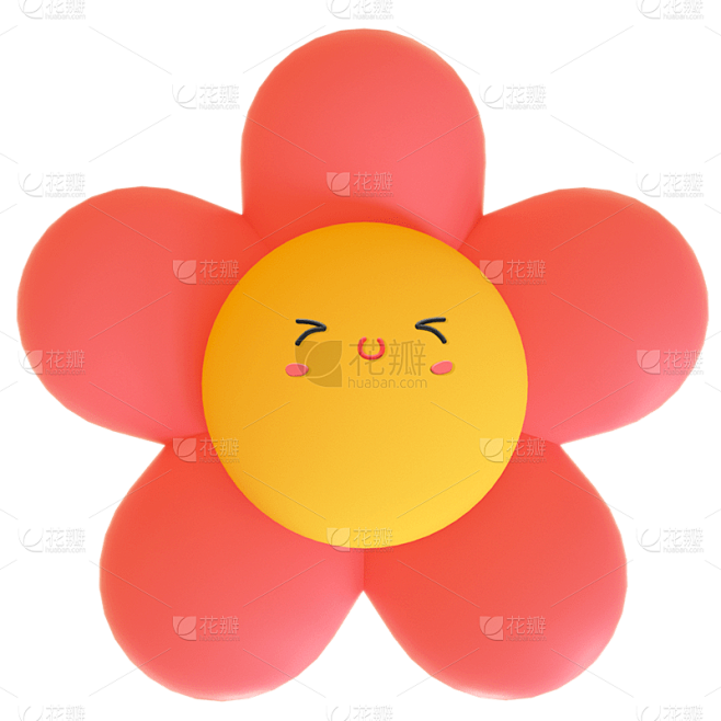 C4D-可爱3D立体元素-花朵