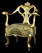 Antique Chair Versace Vintage Regency Gold Gilded French Empire Neoclassical $1,895.00