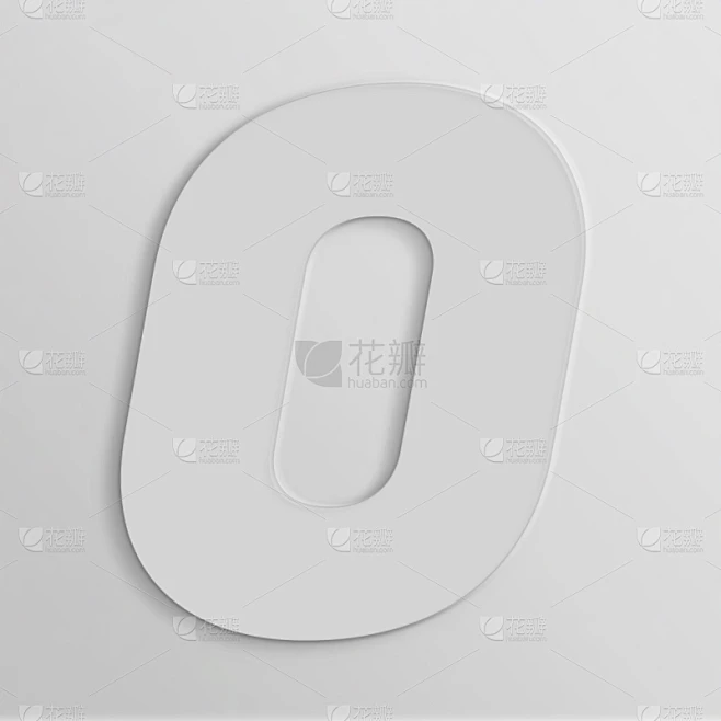数字0,白色,三维图形,图像特效,无人,色彩渐变,阴影,方形画幅,灰色背景,土耳其素材-花瓣网