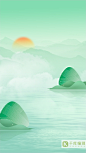 中国风粽子山水端午节端午安康背景