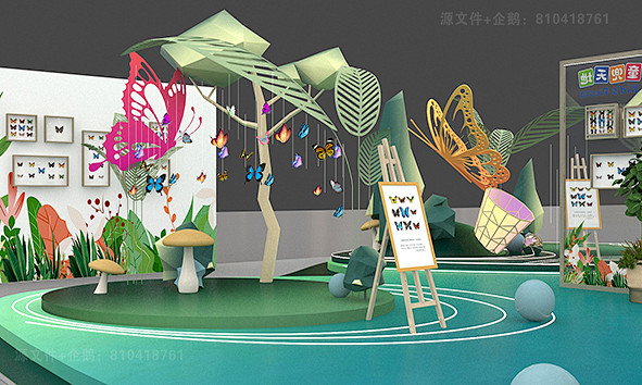 合影 标本 蝴蝶展 绿植 