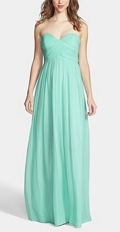 Mint chiffon gown by...