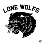 Lone wolfs illustration. Wolf. Black and white. Tattoo style.