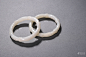 竹節白玉手镯壹對 A Pair of Carved White Jade Bamboo-Form Bangles