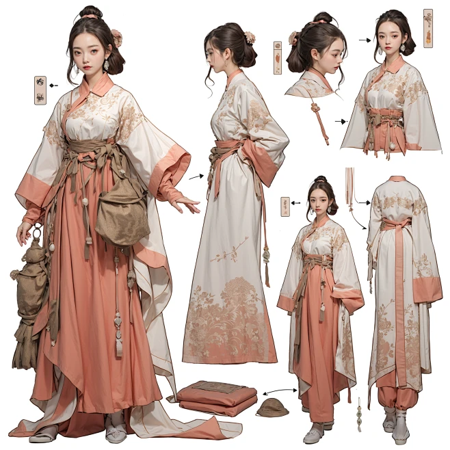 AI古风武侠角色插画素材 国风人物服装设计 影视游戏角色概念设定-淘宝网-花瓣网