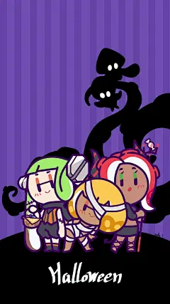 #Splatoon2# 弄了豆豆眼万圣节壁纸，感谢一直以来看我瞎涂的小伙伴们

转载随意，请勿二改/商用 ​​​​