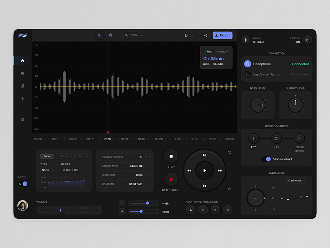 Audio equalizer dash...