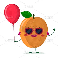 可爱的,熟的,太阳镜,杏,动画片,清新,传单,食品,维生素,模板