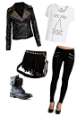 "biker chick" by alexandra17-1 ❤ liked on Polyvore  Just need a bag for the Cash and Switch the Shoes :D