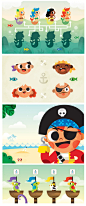 Piratas : Character design and Illustrations for "Súper Valijita" Kids Magazine. Pirates issue.
