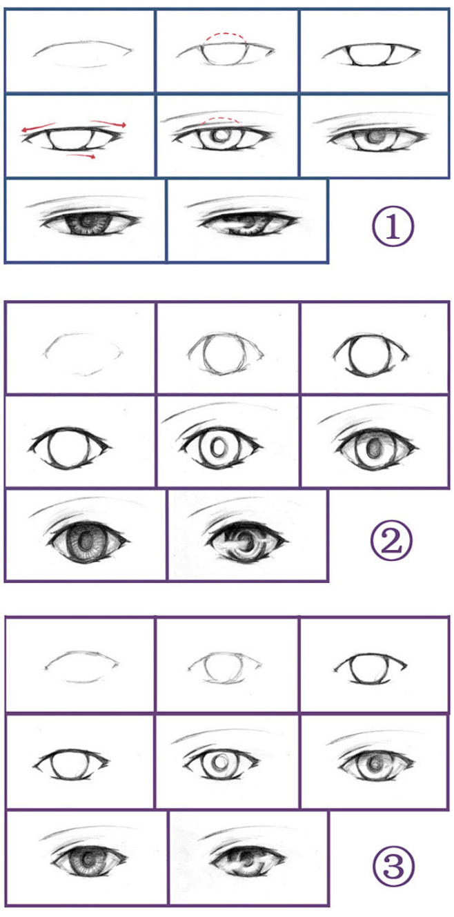 【绘画教程】三种漫画眼睛的画法