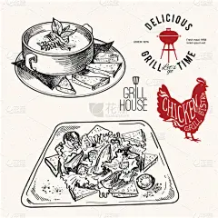 手绘海产食品