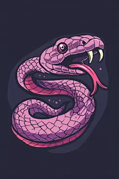 AI数字艺术蛇年漫画风插画