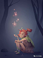 【插画欣赏】俏皮可爱的儿童插画，描绘了一场梦幻的森林旅程