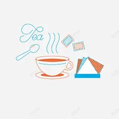 手绘简约英式红茶矢量图 元素 免抠png 设计图片 免费下载 页面网页 平面电商 创意素材