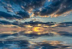 橙色，红色，紫色，惊人的日落