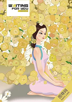 花卉  植物  人物素材  少女  夏季服饰海报设计  电商海报素材  AI矢量插画素材，EPS矢量插画元素，矢量插画设计-宣传单页/画册-AI矢量图/EPS矢量图-脸上脱皮干燥