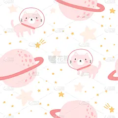 四方连续纹样,背景,太空,猫,动物手,可爱的,纺织品,泰国,壁纸,柔和色