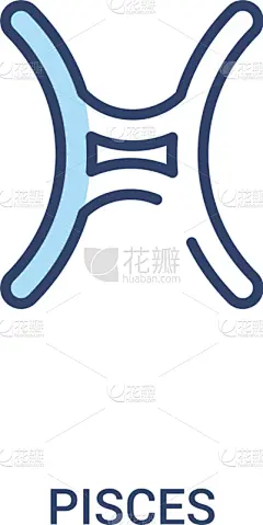 双鱼座,概念,计算机图标,线条,极简构图,两只动物,天秤座,水瓶座,问候