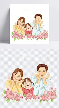 一家三口的幸福|幸福温暖,家庭,父母,女儿,卡通人物,平面手绘,天伦之乐,&nbsp;天伦之乐,卡通元素,手绘/卡通