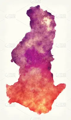 尼泊尔萨加玛塔行政区水彩图