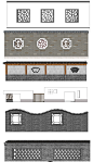 中国风古典屋檐建筑屋顶围墙古代瓦房围墙SU模型