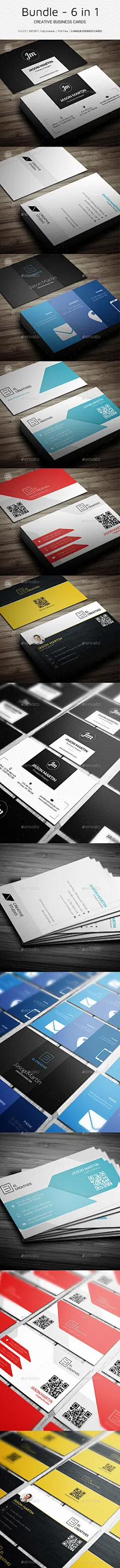 Bundle - 6 1 - Pro最小的名片- B36创意名片Bundle - 6 in 1 - Pro Minimal Business Cards - B36 - Creative Business Cards6 1例,有吸引力,美丽,品牌,品牌,包,颜色,五彩缤纷,酷,有创造力,交易,设计师、开发人员、行政、自由职业者,热,巨大的激励,现代,多个选择,包装,保险费,皇家,时尚 6 in 1, attractive, beautiful, brand, branding, bundle, color
